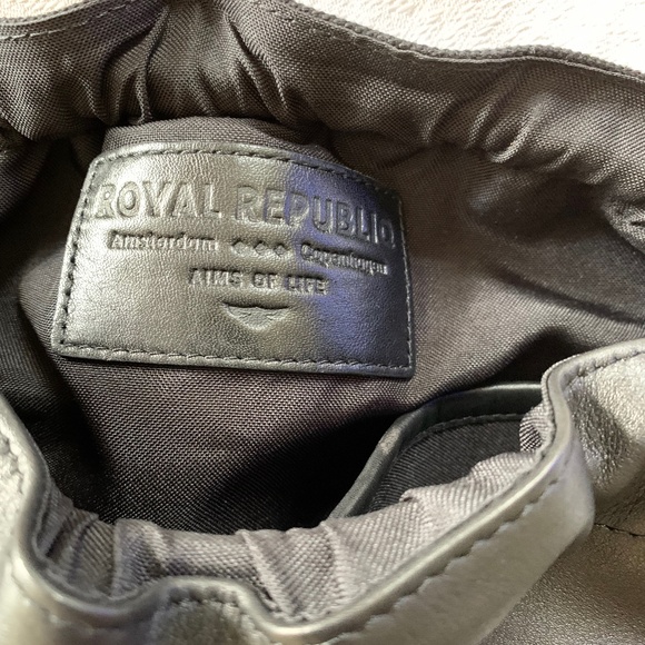 Brand:  Royal Republiq Black Leather Backpack - Picture 5 of 6